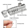 thumbnail image 3 of Combination Locking Bolt,120mm Combi-Bolt 4 Digit Unique Combination Locking Bolt,Thicken Solid Zinc Alloy Door Latch Lock (Silver), 3 of 5