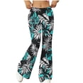 thumbnail image 2 of Xdegoge Boho Floral Bell Bottom Pants for Women Elastic High Waist Flared Leggings Vintage Botanical Print Wide Leg Trousers Casual Comfy Yoga Workout Bottoms, 2 of 7