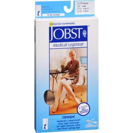 JOBST OPAQUE KNEE 15-20 CLOSED TOE NATURAL LG