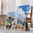 thumbnail image 6 of Fleece Blanket Summer Beach Pet Dogs Ocean Blankets, Soft Cozy Warm Flannel Throw Blanket, Watercolor Puppy Cloud Blue Sky Blanket for Bed Couch Sofa,40x60In, 6 of 9
