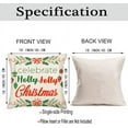 thumbnail image 5 of Merry Christmas Pillow Covers Celebrate Holly Jolly Christmas Green and Red Mistletoe Berries Jingle Bells Farmhouse Decorations Cushion Case Xmas Winter Snowflake 18x18 Inch Pillowcase, 5 of 6