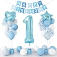 thumbnail image 1 of Kit de globos de cumpleaños azul para primer cumpleaños, 24 unidades con lámina de 40 cm, #1, 1 of 2