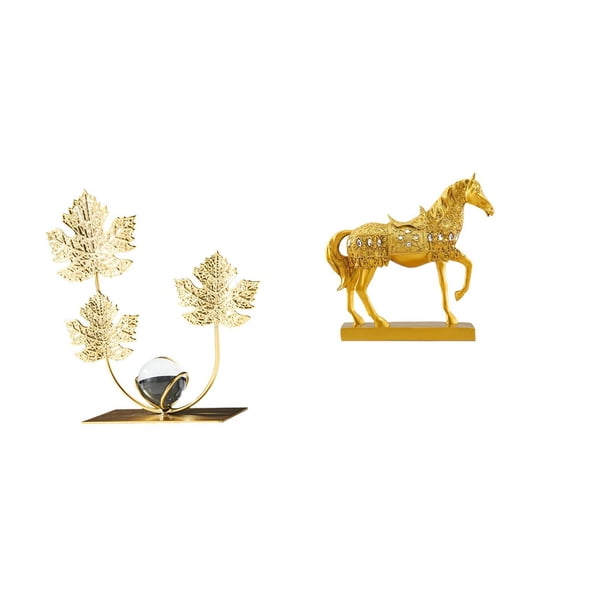 Escultura De Hoja, Adorno De Estantería, Decoración Moderna Para El Hogar, Coleccionable, Figura De Caballo, Estatua De Animal Grabada, Figuras De Resina, Decoración Para Dormitorio,