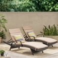 thumbnail image 2 of Seal Cays Outdoor Wicker Armed Chaise Lounge and Cushion, Set of 2, Brown and Beige, 2 of 6