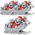 thumbnail image 1 of Dije navideño Santa XmasClaus02 3Pzas Plata S925 Chapa Separador Fijo Santa con Trineo Plata/Rojo Caja Blanca 3x3cm., 1 of 2
