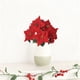 thumbnail image 4 of Christmas Poinsettia Floral Bouquet Artificial Flower Stems with 5 Fork Design Realistic Plastic Greenery for Home Holiday Table Centerpiece Wedding Party Decorations, 4 of 6