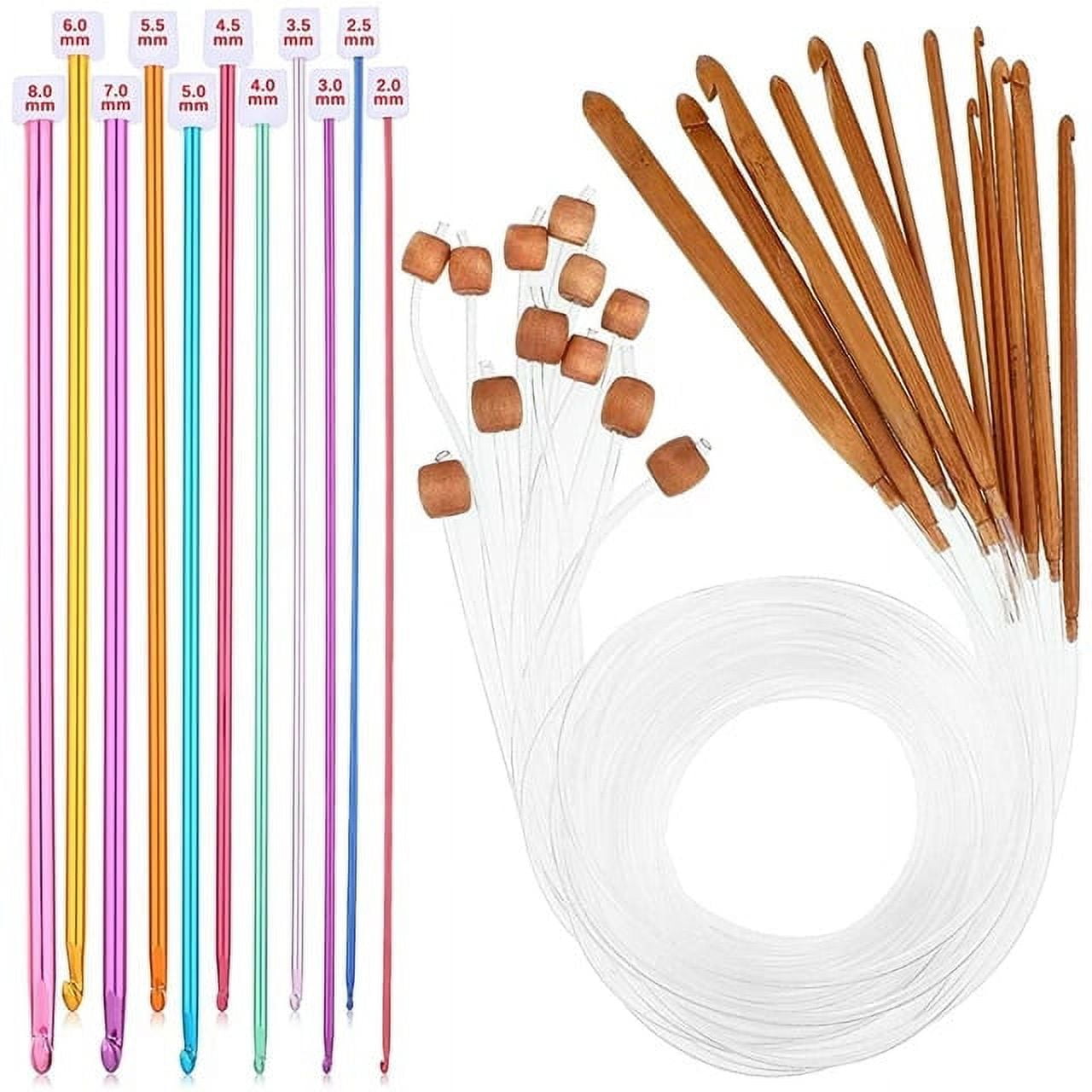 23 Pieces Tunisian Crochet Hooks Set 3-10 Mm Cable Bamboo Knitting