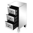 thumbnail image 4 of Modern and Contemporary Mirror Surface With Diamond 3-Drawers Nightstand Bedside Table, 4 of 9