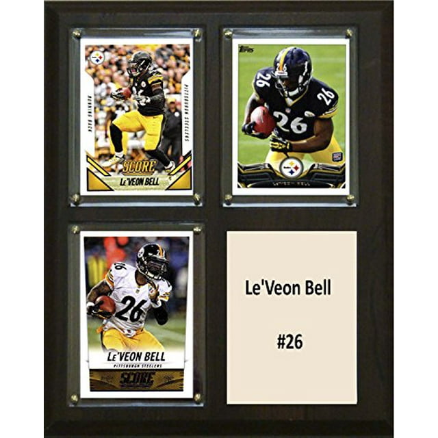 C&I Collectables NFL Pittsburgh Steelers Le'Veon Bell Two Card Plaque, 8" x 10", Brown