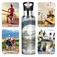 thumbnail image 5 of Water Bottles 34oz Straw Lid Wide Mouth Stainless Steel for School Sport Travel Circle Gate in Mountains, 5 of 9