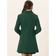 thumbnail image 4 of Abrigo Largo De Invierno Con Cuello Peter Pan Para Mujer Verde Oscuro Sólido M, 4 of 5
