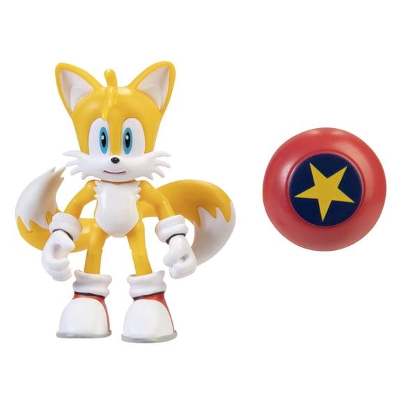 Sonic the Hedgehog Figura de acción de 4 pulgadas Tails modernas con juguete coleccionable de Star Spring Sonic The Hedgehog Sonic The Hedgehog