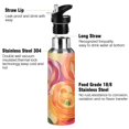 thumbnail image 3 of Yayeee 20oz Insulated Water Bottle Double Wall Stainless Steel with Flip Straw Lid, Pink Abstract Floral, 3 of 7
