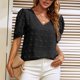 thumbnail image 5 of Tops Para Mujer Blusas Casuales Elegantes Camisas de Moda Con Cuello en V Camisa de Gasa Con Mangas Abullonadas Blusa de Manga Corta Odeerbi ODB156195, 5 of 7