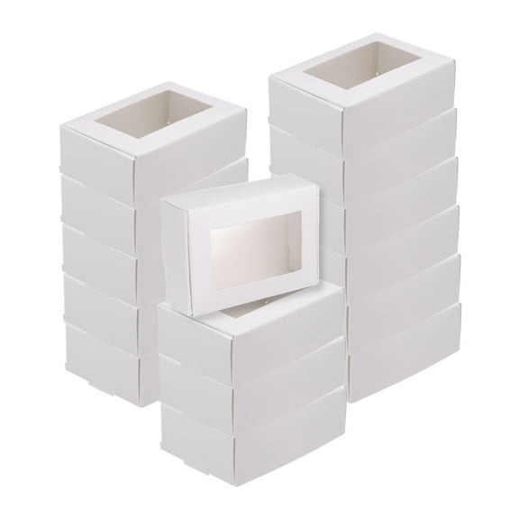 30Pcs Kraft Soap Boxes for Homemade Soap, 3.3" x 2.4" x 1.2" Mini Kraft Treat Boxes for Party Favor Packaging (White)