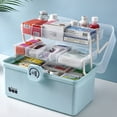 thumbnail image 6 of Medicine Storage Box 3 Layers 2 Trays Transparent Lid Multi Grid with Rotary Lock And Handle Large Capacity Rounded Edges Medical Organizer for Home Dorm, 6 of 7
