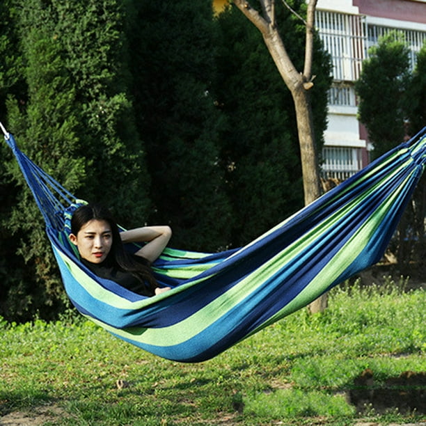Portable Canvas Hammock Chair Tree Swing Bed Outdoor Hanging Rope