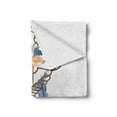 thumbnail image 2 of Anchor Soft Flannel Fleece Throw Blanket, Watercolor Spring Blossoms and Feathers on a Doodle Style Anchor, Cozy Plush for Indoor and Outdoor Use, 70" x 90", Brown Pale Pink, by Ambesonne, 2 of 6