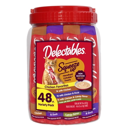Delectables Squeeze Up Non-Seafood Chicken Variety Pack Lickable Cat Treats, 0.5-oz tube, 48 count