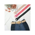 thumbnail image 6 of INSPIRE CHIC Womens Woven Wide Stretch Belts, Straw Rattan Plastic Buckle Elastic Belt Waistband for Dress 41.3x2.0"(LxW) Dusty Pink, 6 of 6