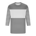 thumbnail image 4 of AnuYalue Big and Tall 3/4 Sleeve Tops for Men Fashion Color Block Striped T-Shirt Lightweight Crewneck Shirts Outdoor Workout Tees, 4 of 4