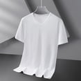 thumbnail image 2 of Mens Casual Loose V Neck T Shirts Solid Color Loose Fit Casual Basic Tees Summer Soft Tops White Xl by Awwp, 2 of 6