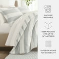 thumbnail image 6 of Comfort Canopy - Full Bedding Bundle, Patterned Microfiber Comforter and Solid Sheet Set in Distressed Stripe Light Blue, 6 of 13