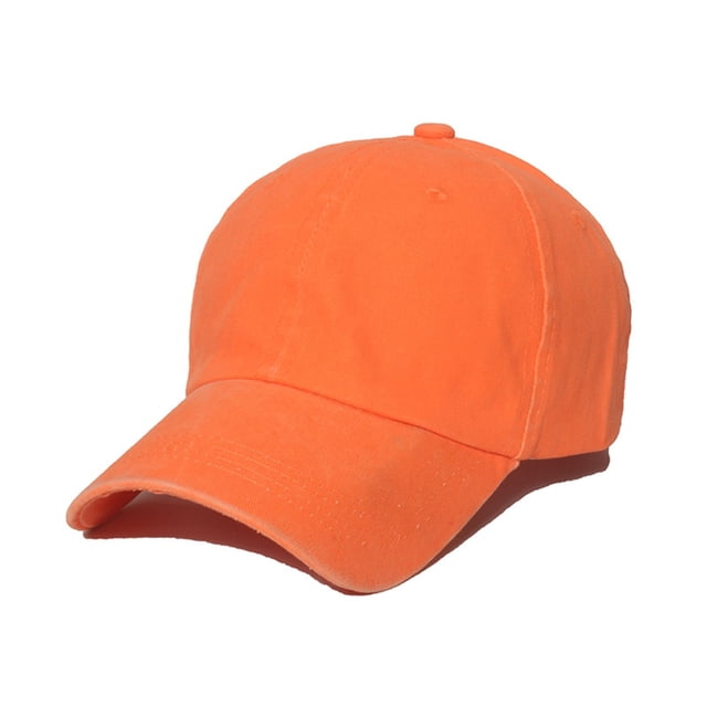 Under $10 Baseball Caps Orange Female Summer Casual Solid Fluorescence Color Baseball Cap Adjustable Hat Visors Caps