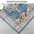 thumbnail image 6 of Garvee 9'x12' Washable Vintage Area Rug Living Room Rug Vintage Persian Large Print Rug Non Slip Low Pile Throw Rugs for Bedroom, Blue, 6 of 6