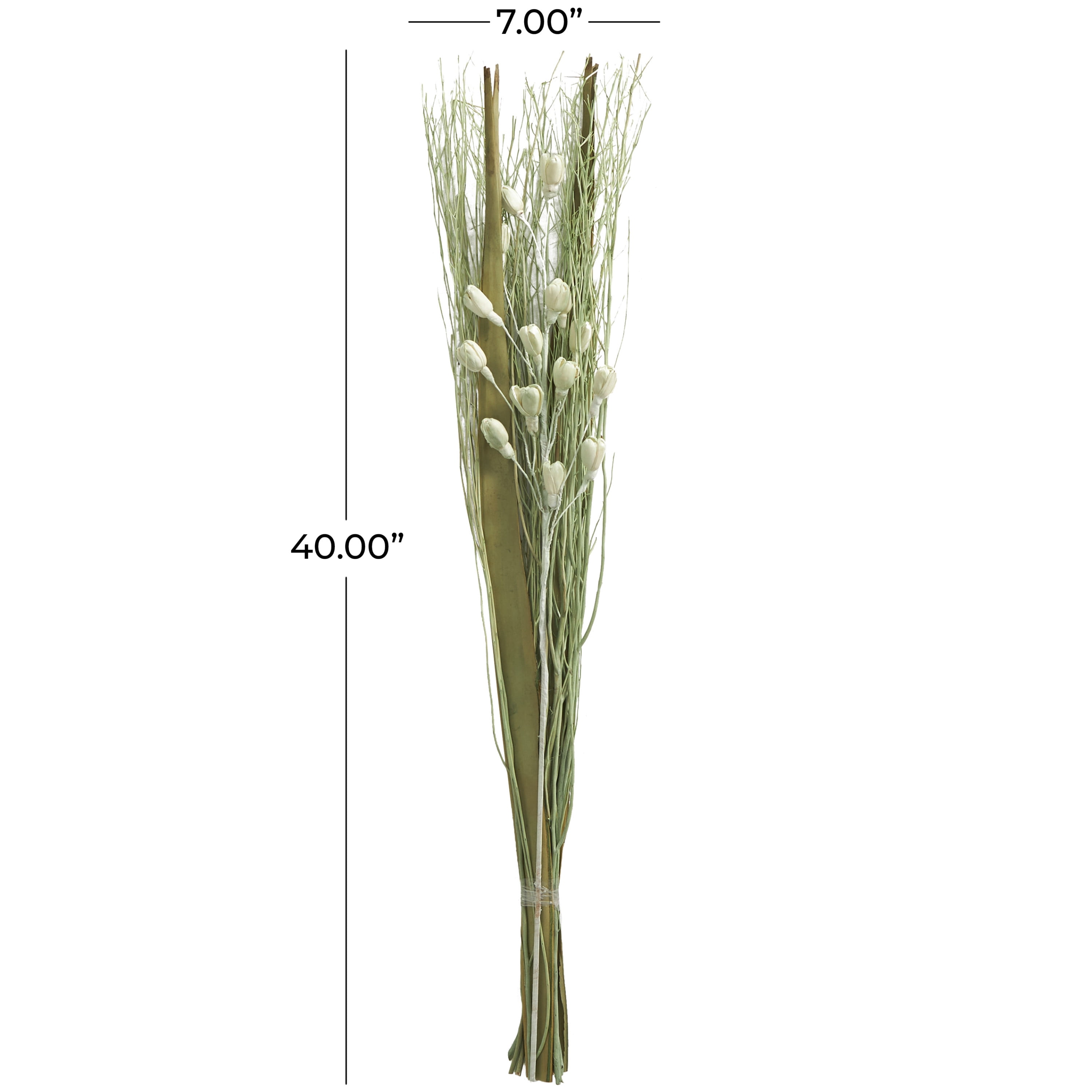 40" Handmade Tall Floral Bouquet Dried Plant Natural Foliage Branch Bouquet with Grass Stems, by DecMode