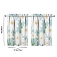 thumbnail image 4 of Vintage White Daisies with a Blue Background Tier Kitchen Curtains for Bathroom Living Rod Pocket Window Drapes 28"x36" 2 Panels Window Treatment Tiers, 4 of 4