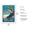 thumbnail image 2 of Vallée de Joux Switzerland - Swiss Jura Mountains Ski Jumping - Vintage Travel Poster by Johannes Emil Müller c.1930 - Japanese Unryu Rice Paper Art Print (Unframed) 12 x 16 in, 2 of 4