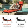 thumbnail image 5 of Costway 73'' Lounge Chaise Cushion Padded Recliner Cushion Indoor Outdoor Orange, 5 of 10