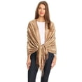 thumbnail image 5 of Sakkas Luna Reversible Tile Brocade Scarf Shawl Wrap Stole Soft and Warm - Camel - One Size Regular, 5 of 5