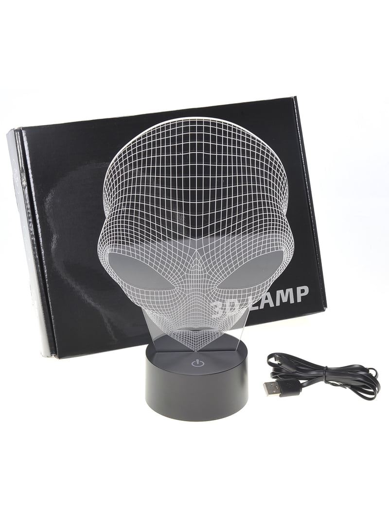 TechWonder 3D Illusion Grow LED Alien Shapes Lamp 7 Colors USB