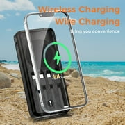 Alpha Digital Solar Charging Power Bank with Flashlight, Black