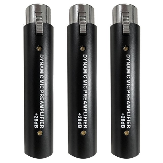 3X Preamplificador de MicróFono para DM1 Amplificador de MicróFono DináMico de Ganancia de 28 DB para MicróFonos de Cinta DináMicos y Pasivos