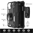 thumbnail image 4 of For Apple iPhone 14 Plus (6.7") Hybrid 3in1 Holster Combo Belt Clip Armor Rotatable Ring Stand Shock-Absorption Case Cover fit iPhone 14 Plus - Black, 4 of 8
