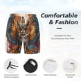 thumbnail image 2 of Kdxio Colorful Owl Tattoo Art Print Men's Swim Trunks with Compression Liner 7 Inch Inseam Quick Dry Swim Shorts, 2 of 5