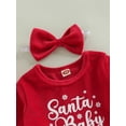 thumbnail image 5 of Toddler Baby Girl Christmas Dress Santa Claus Dress Red Velvet Long Sleeve Tulle Princess Dress with Headband Outfit, 5 of 8