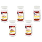 5 Pack - Quality Choice Fiber Therapy Caplets, Safe and Comfortable Constipation Relief Without The Gas and Bloating, Insolubale Fiber for Bowel Irregularity in a 90 Count Bottle of Caplets