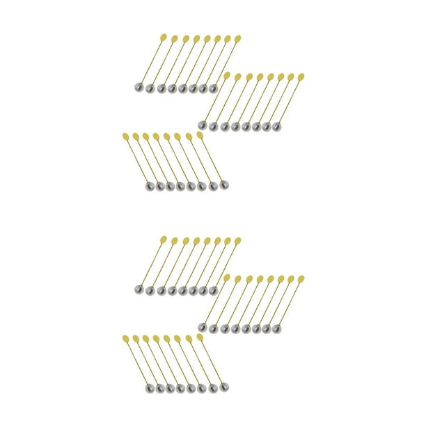 Paquete de 24 alfileres de solapa Toystoory con broches de seguridad de acero inoxidable color Oro Tapón de perlas
