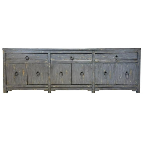 Pemberly Row Contemporary Engineered Wood 90" Console in Blue