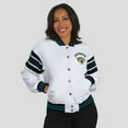 thumbnail image 4 of Women's WEAR by Erin Andrews White Jacksonville Jaguars Full-Snap Fleece Sweatshirt Jacket, 4 of 6