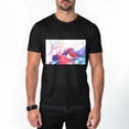 thumbnail image 6 of Vibrant Pop-Art Kimono Silver-Haired Twin-Tail Anime Girl Graphic Black T-Shirt, 6 of 7