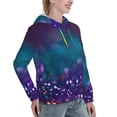 thumbnail image 6 of Honeii Purple and Green Glitter Pattern Womens Oversized Hoodies Long Sleeve Sweatshirts Pullover Fall Outfits with Pocket-Small, 6 of 7