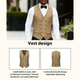 thumbnail image 4 of Men's Regular Fit 3 Piece Double Breasted Suit: Groom & Business Essential (Jacket+Vest+Pants), 4 of 7