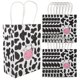 thumbnail image 1 of 12pcs Cow Print Kraft Paper Bags with Handles – Durable Handheld Bags for Parties, Shopping & Wrapping, 1 of 5