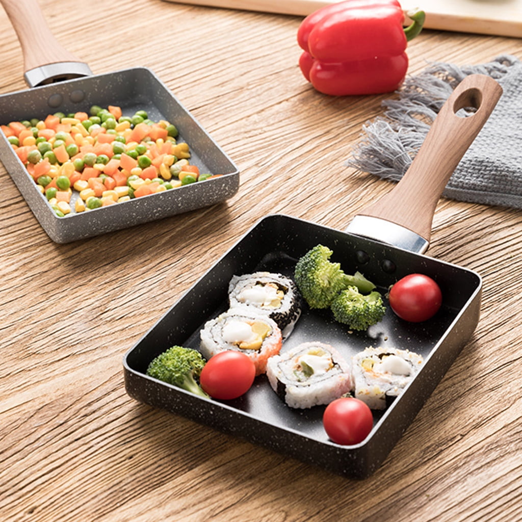 Geemin Square Fry Pan Steak Pot Non Stick Stainless Steel Material Wok Pan with Handle for Home Induction Electric Gas Cooktop
