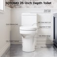 thumbnail image 2 of SOTOMO MY-2133-10R Compact Toilet for Small Bathroom, 10" Rough-In One Piece Fully Skirted Toilet with Upgraded UF Seat, 25"D x 13.4"W x 28.4"H, 1.1/1.6 GPF Dual Flush Toilet, White, 2 of 10
